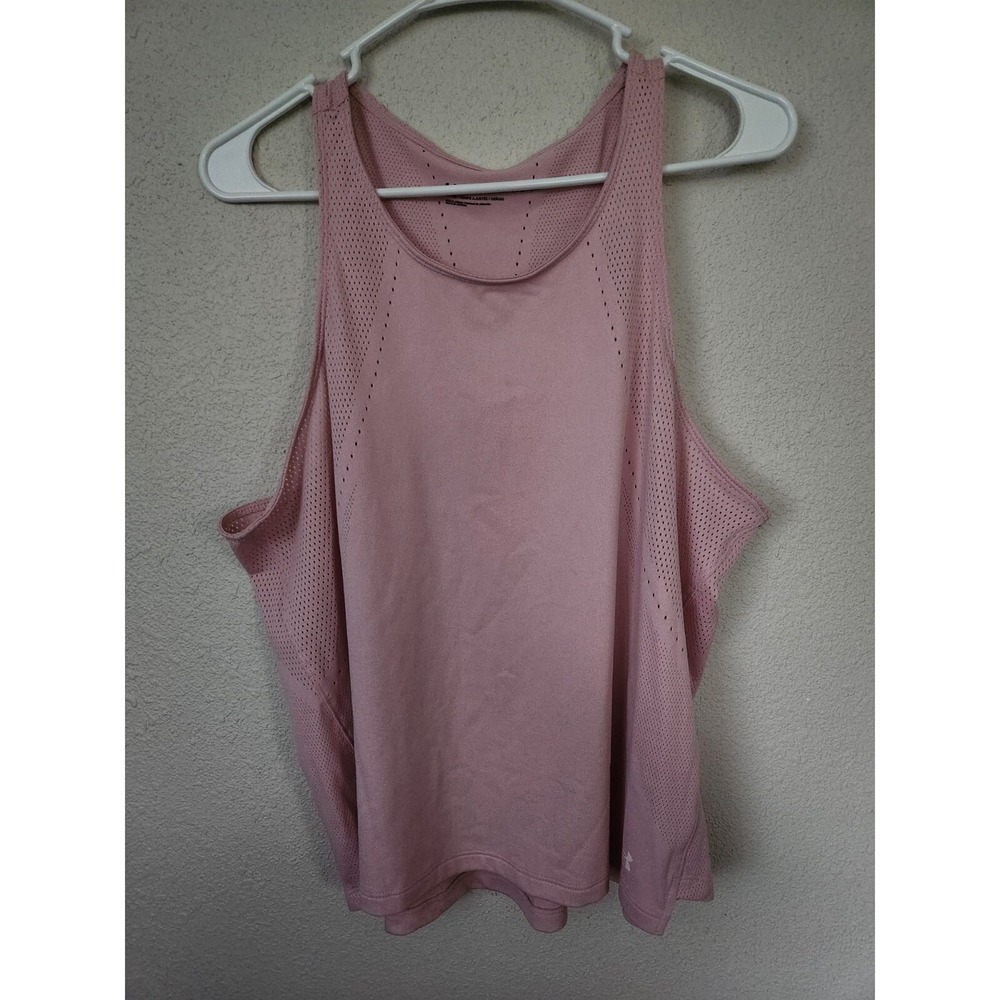 Under Armour Sleeveless Activewear Fitted Tank Top Pink Womens Large